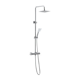 Colonne de douche thermostatique extensible avec douche de tête inox 30x30cm