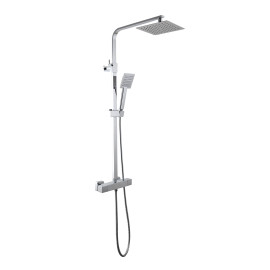 Colonne de douche thermostatique extensible avec douche de tête carrée 20x20 cms