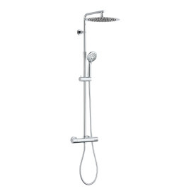 Colonne de douche thermostatique extensible et pomme de douche diam.30 cm