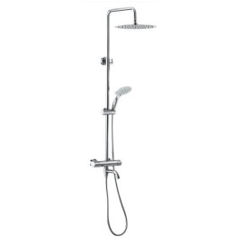 Colonne de baignoire thermostatique extensible avec douche de tête ronde 30 cms en inox