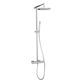 Colonne de douche thermostatique avec douche de tête ronde 25 cm