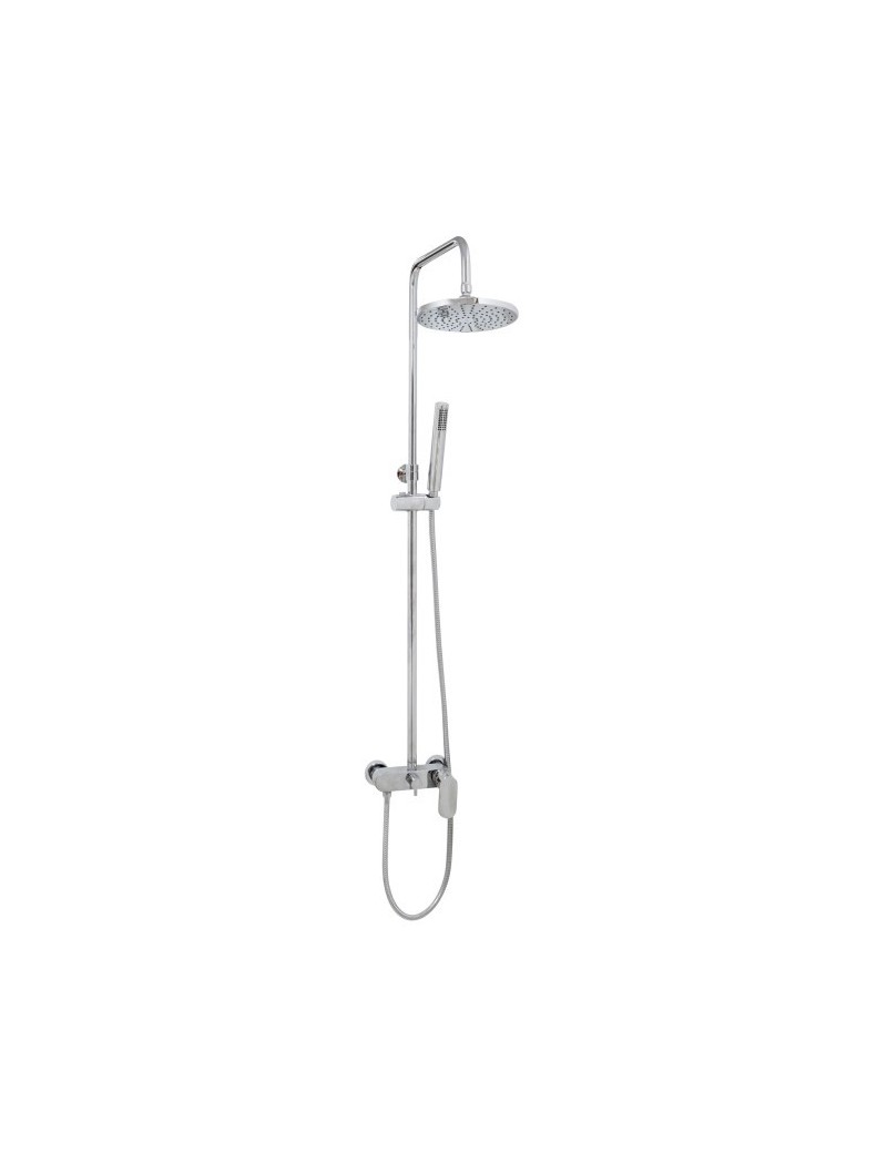 Barre de douche ronde en inox réglable spéciale rénovation avec