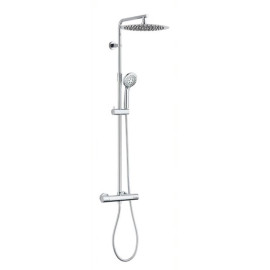 Colonne de douche thermostatique extensible et pomme de douche de 30 cm, chromé